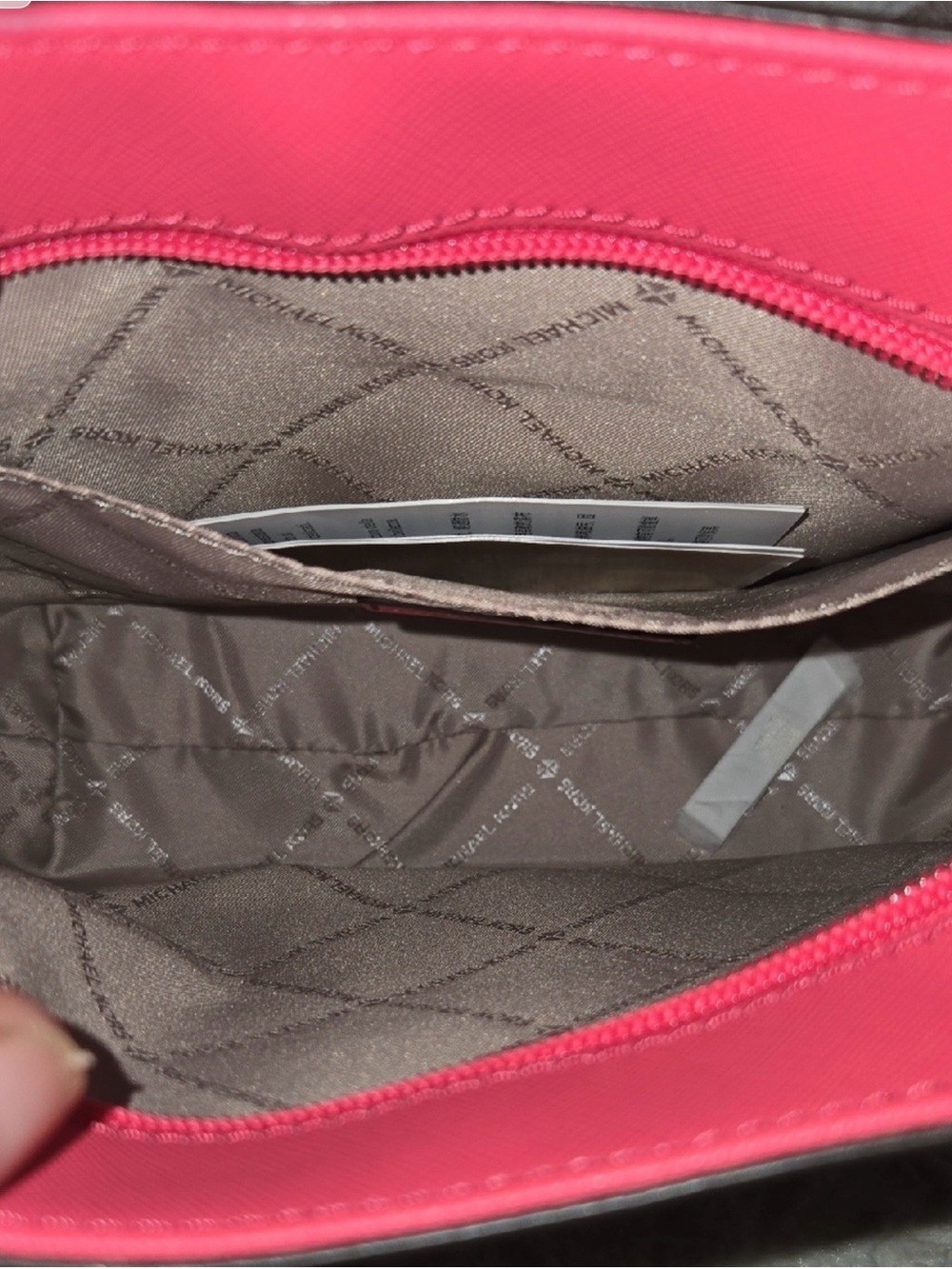 Michael Kors Pink Saffiano Leather Crossbody Messenger Bag - Picture 5 of 5